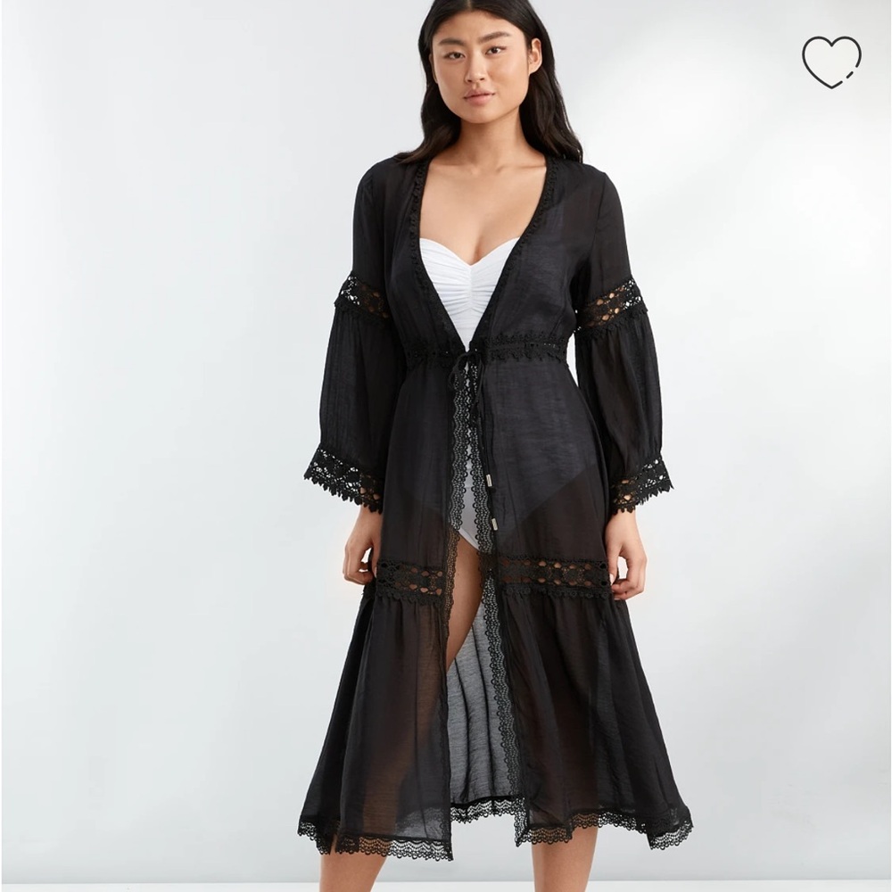 Elan lace kimono coverup